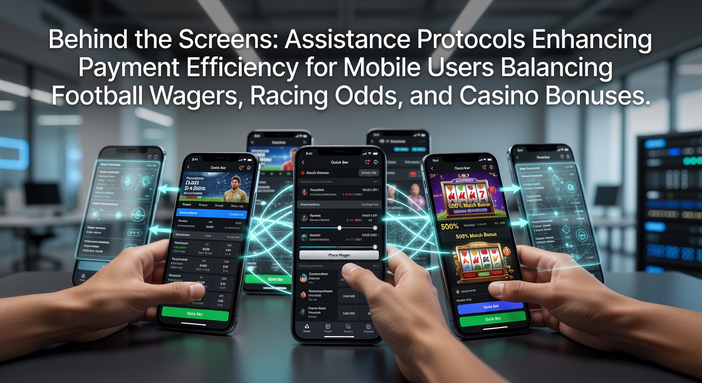 Mobile betting interface showing payment protocols for football, racing, and casino activities