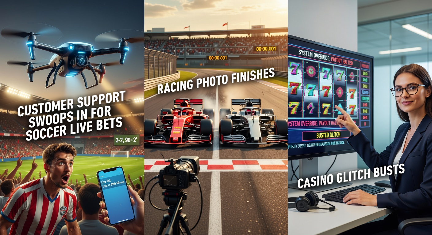 A tense soccer match with players scrambling in the final moments, overlaid with chat support icons swooping in like superheroes