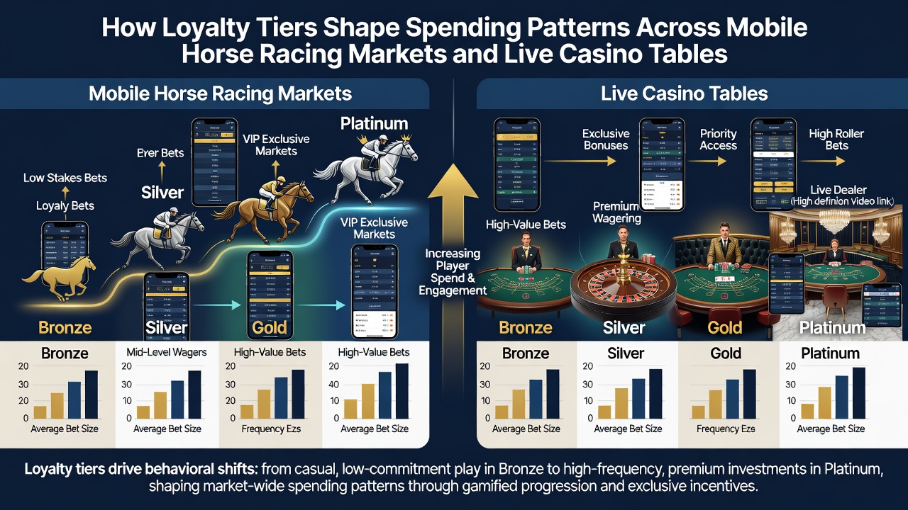 Live casino table players viewing loyalty point earnings on mobile devices