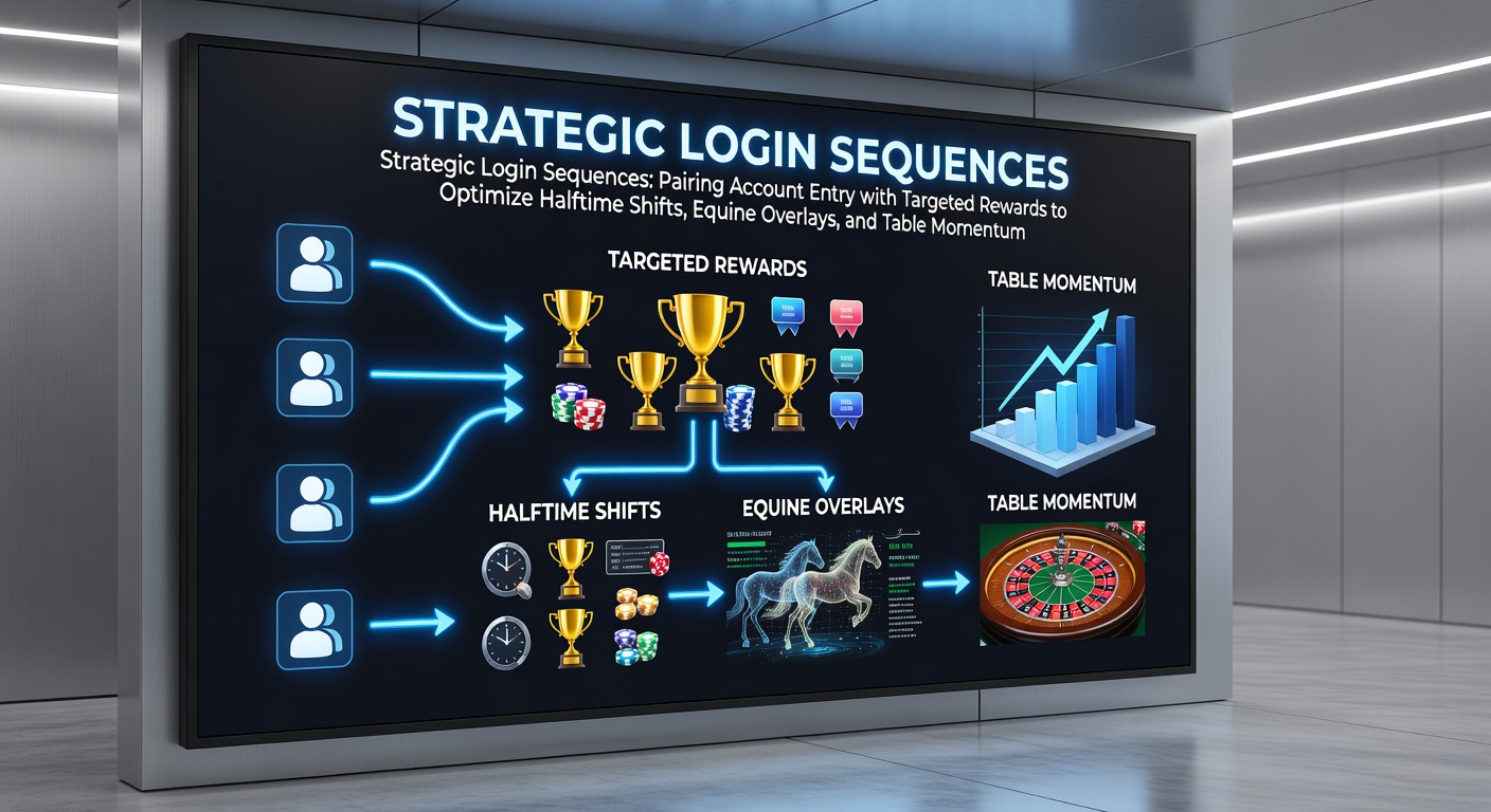 Illustration of a betting platform interface showing timed login rewards aligned with live soccer, horse racing, and casino table sessions