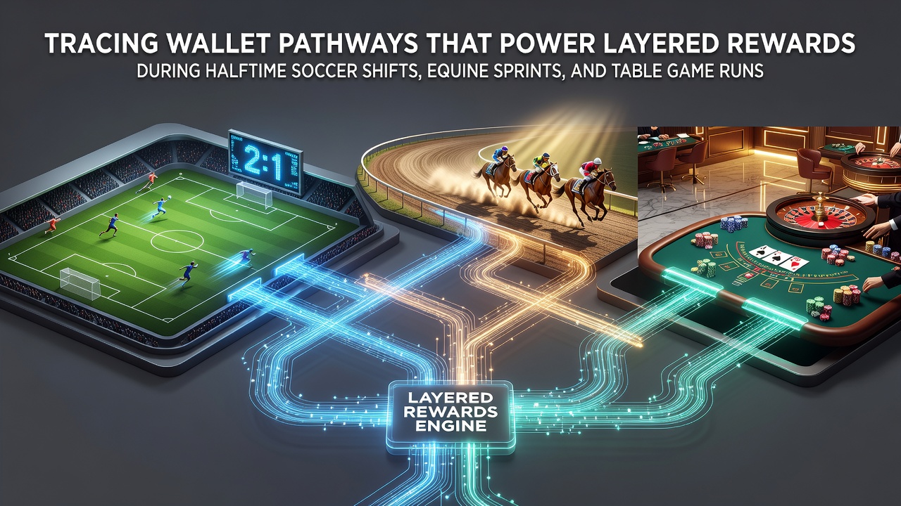 Digital wallet transaction flow diagram showing layered rewards during live betting sessions